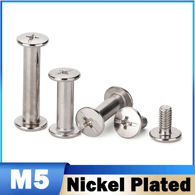M5x6-100mm Nickel Plated Album Screw Leather Belt Wallet Photo Scrapbook Album Account Book Post Chicago Screw Binding Rivets