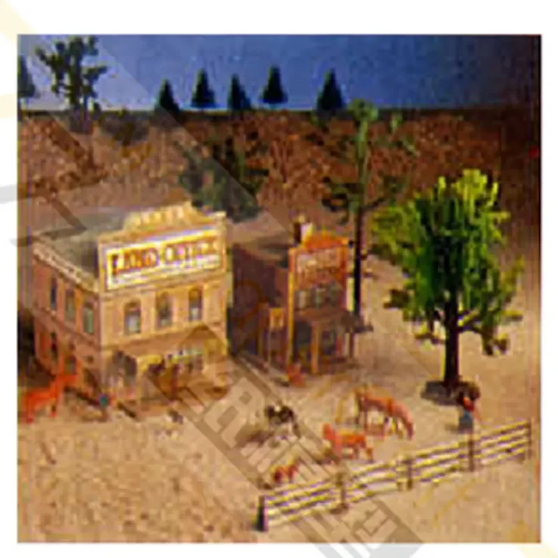 1/87 HO Scale Paper Model US Western Banks and Malls Model Miniature Building Model Train Scene Sand Table Landscape