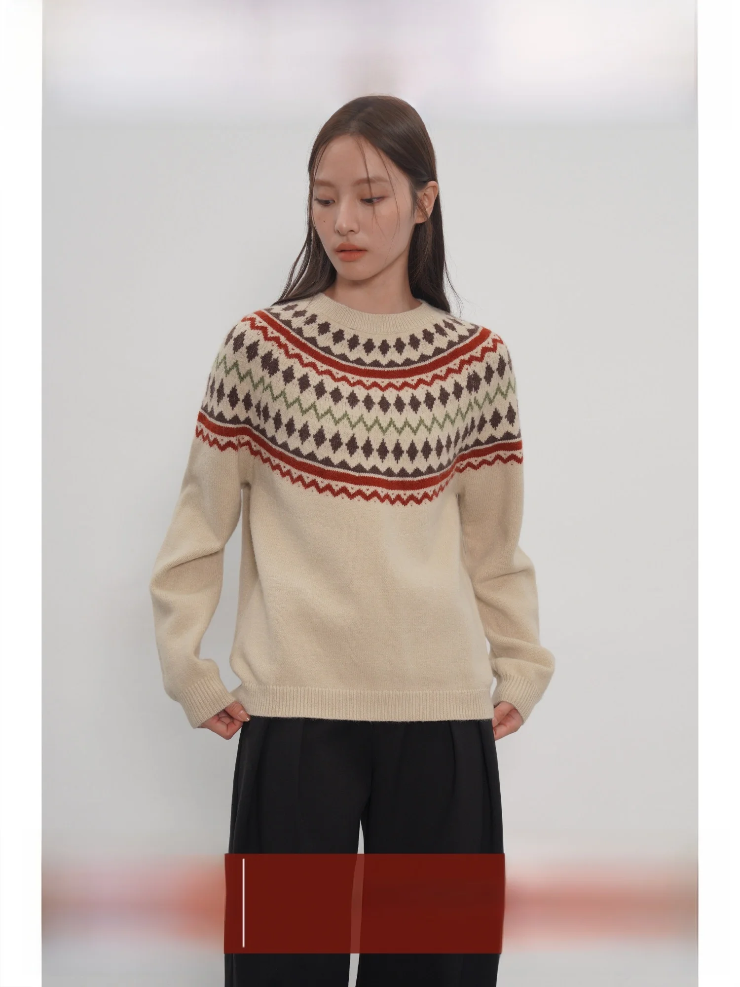 

Женский свитер EIGHTHMONTH с круглым вырезом, свободного кроя, с длинными рукавами, теплый, термо, для ношения под одеждой, новинка зимы