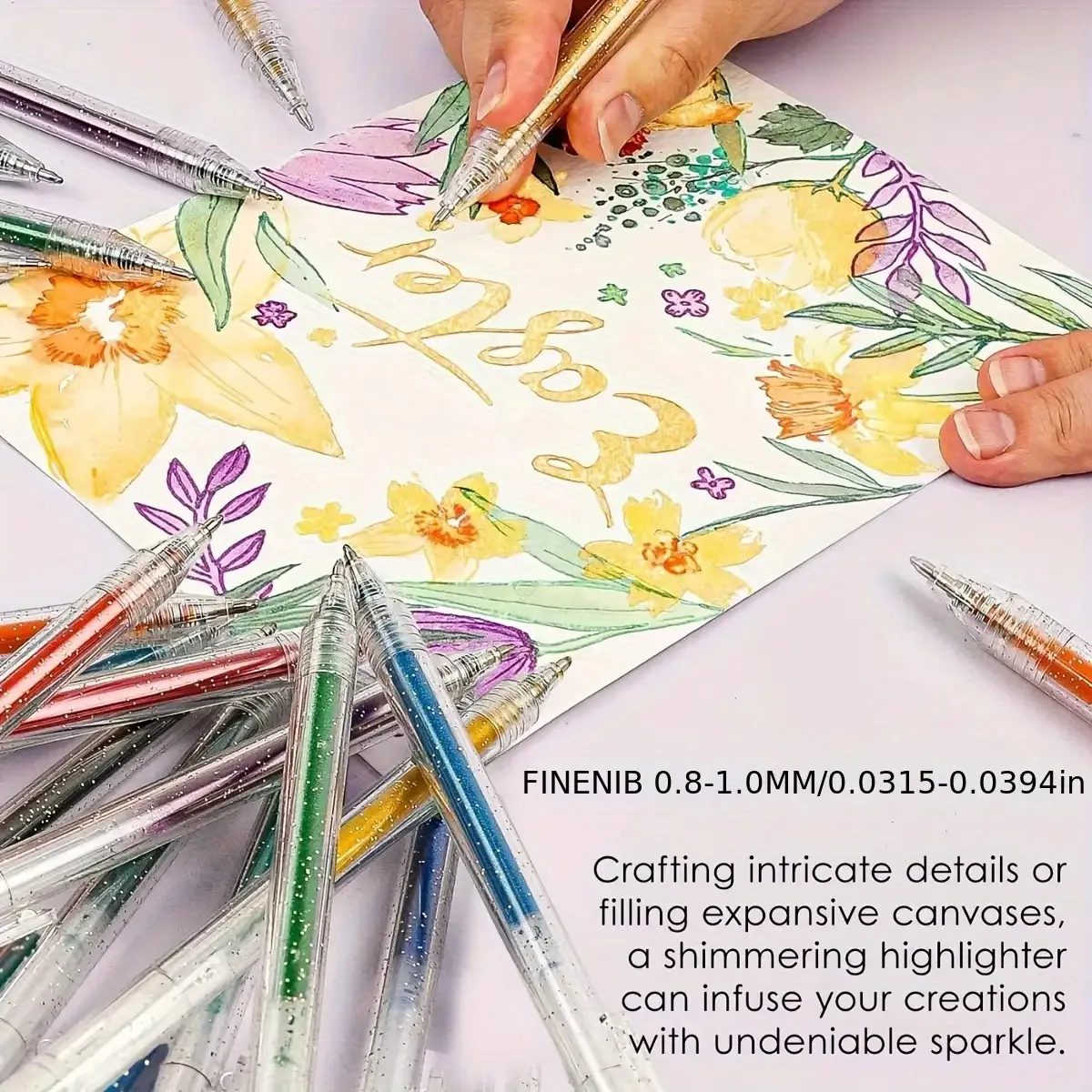 1 Set of 12 Color-Changing Glitter Pens, Liquid Sand, Sparkling Little Stars Gel Pens, Aurora Shiny Pens, Highlighter Pens