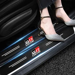 Car Sill pedal Rear Bumper Protection Stickers For GR Sport Gazoo Racing Yaris 86 Corolla Hilux Supra C-HR Accessories