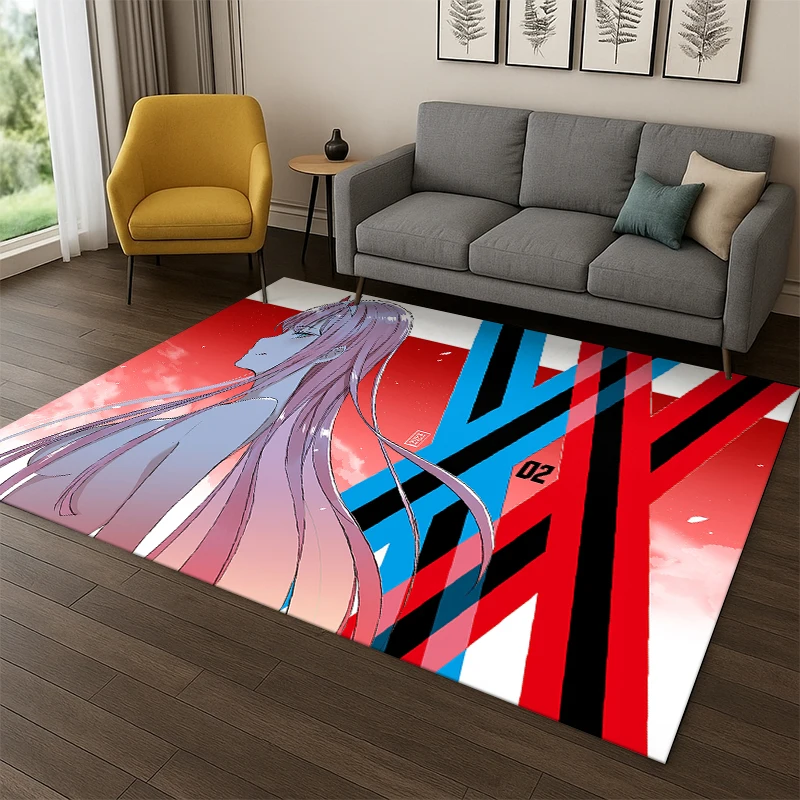Sexy Girl Zero Two DARLING in FRANXX Cartoon Carpet Rug for Bedroom Living Room Sofa Doormat Home Decor,Kid Area Rug Non-slip - view 5