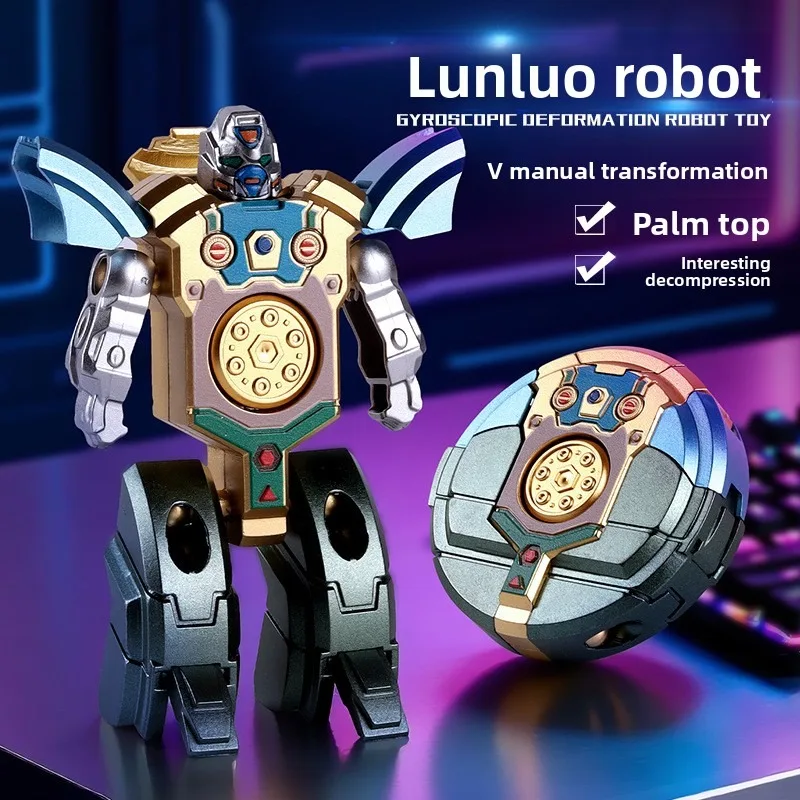 Popular fingertip gyro toy deformable robot finger rotation decompression boy boy educational toy