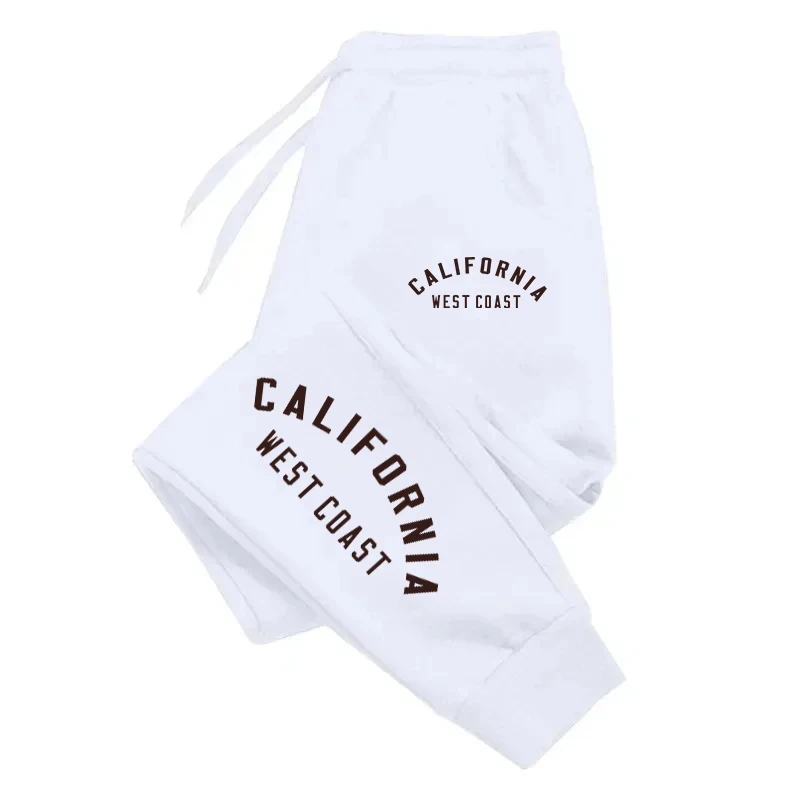 California West Coast Printing Man Woman Jogger Leggings Gym Clothing Drawstring Sport Clothes Fleece Y2K Sportswear Couple