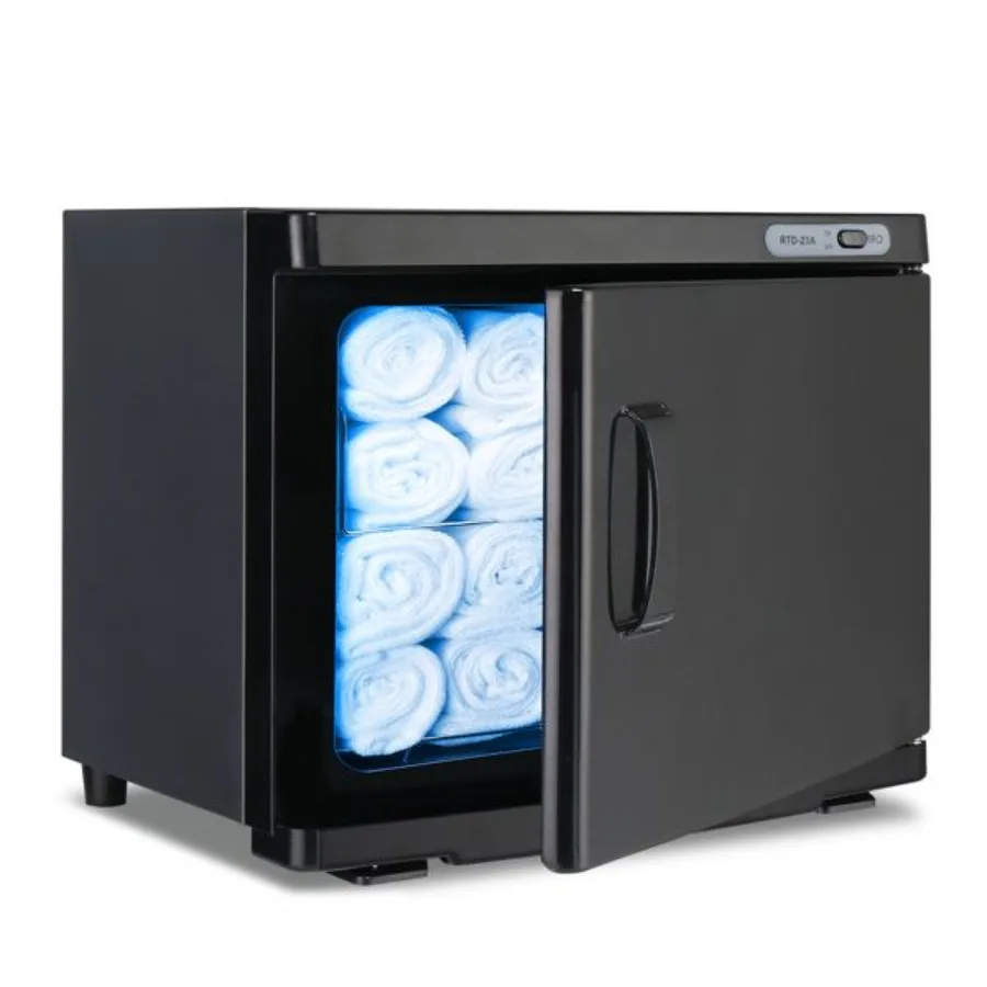

Hot Towel Warmer for Facials Massage Esthetician Towel Heating Cabinet Black Aluminum Chamber Salon Beauty Spa Barbershop Equip