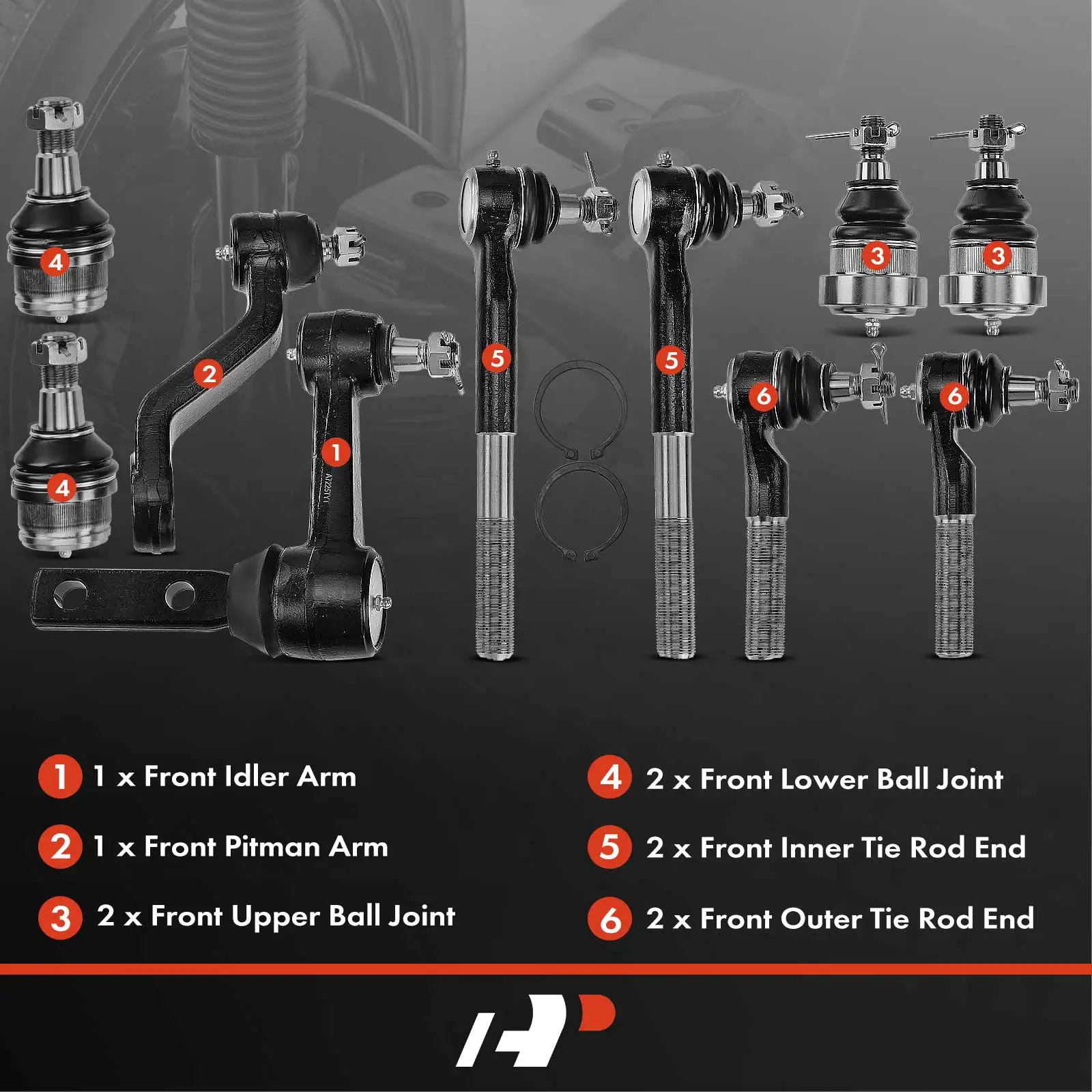 A-Premium 10x Idler & Pitman Arm Tie Rod End Ball Joint for Dodge Ram 2500 Ram 3500 1994-1996