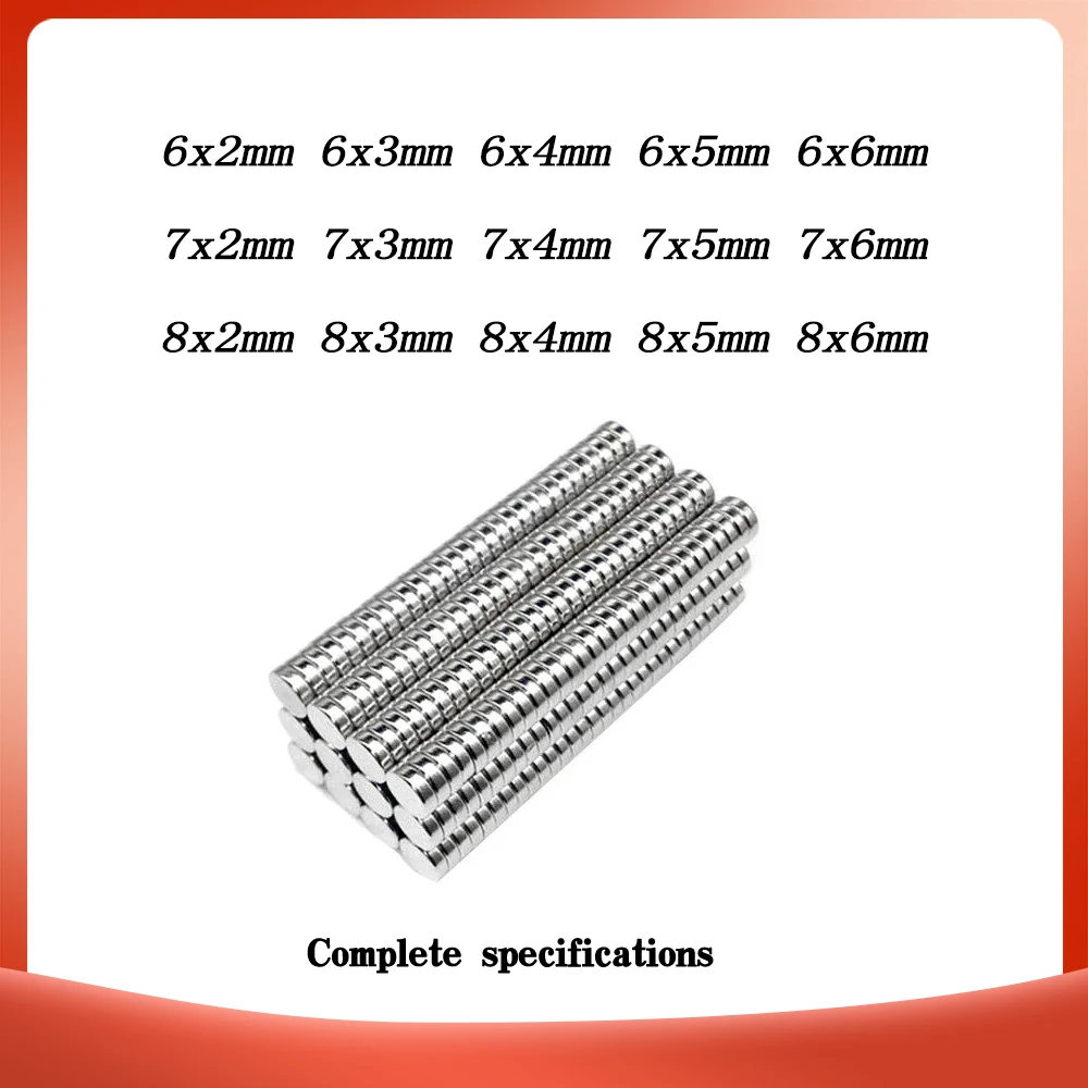 6x2 mm Small Disc magnet 7mm x 2mm Fridge Neodymium Magnet Strong 6x2mm Permanent NdFeB Magnets 6*2 mm  N35 8x2 9x2 6x3 7x3 8x3