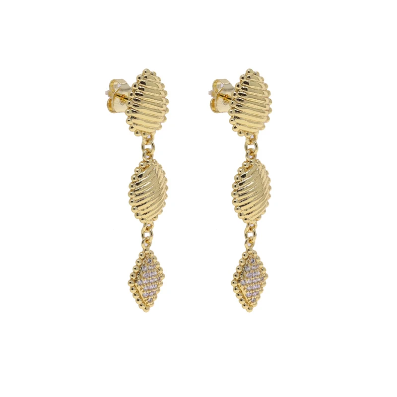 2026 newly launched ocean triangle shell double-layer chain elegant women's zircon necklace paired with the same earring jewelry
