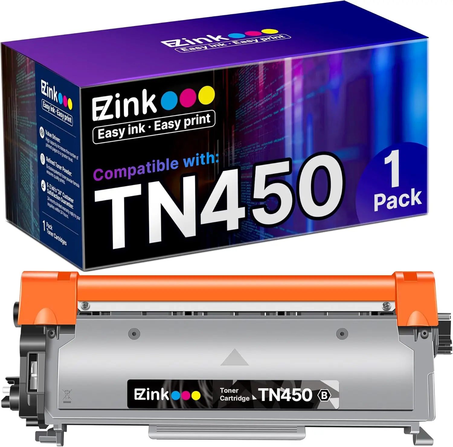 

Toner Cartridge Replacement for Brother TN450 TN420, 1 Black, 2600 Pages