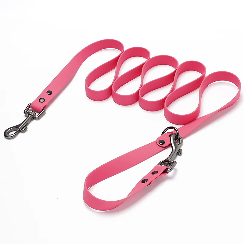 Dogs PVC Leash Adaptor Longue Laisse Gummy 2 Hooks Odor Risistant Pets Pooch Waterproof Traction Rope Traffic Safety