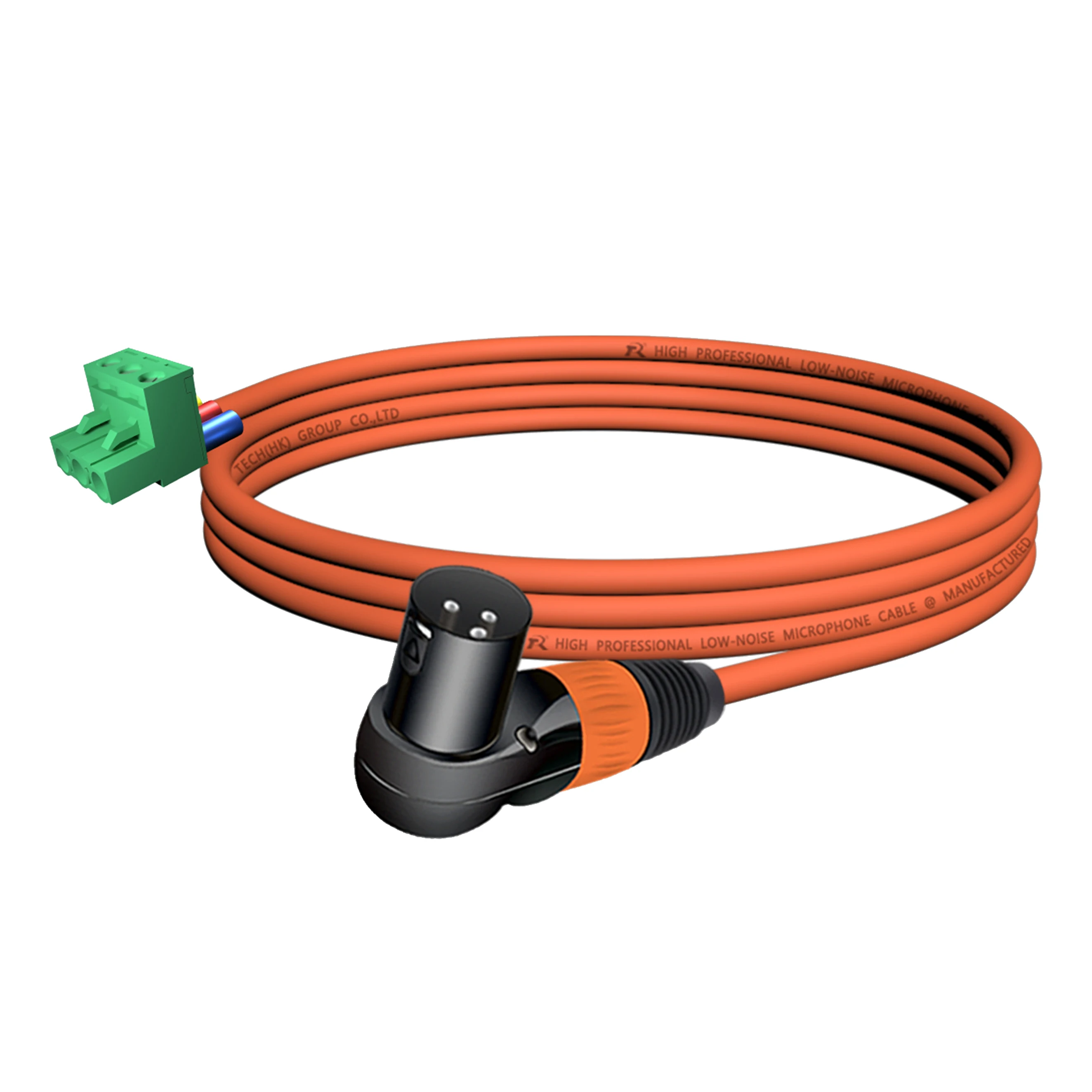 Rechtwinkliger schwarzer XLR-Stecker, 3-polig männlich oder weiblich, verbunden mit 3-poligem Phoenix-Stecker, 5,08 mm 3-polige PCB-Schraubklemme – Detail 5