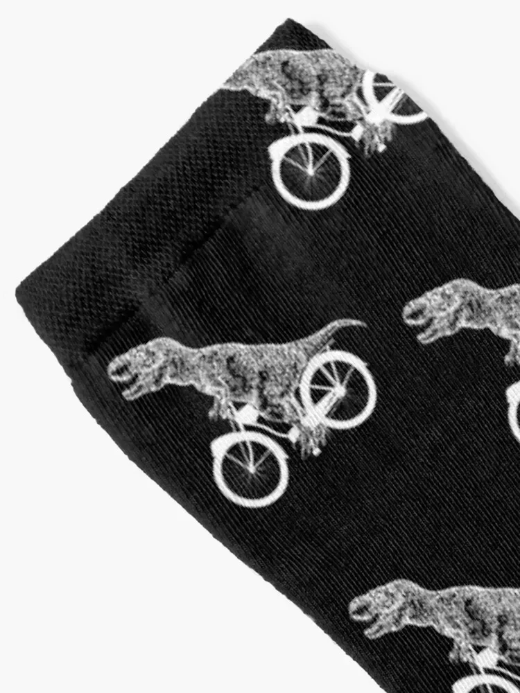 Bike and t rex dinosaur silhouettes Socks Hiking boots sheer aesthetic halloween Men's Socks Luxury Women's