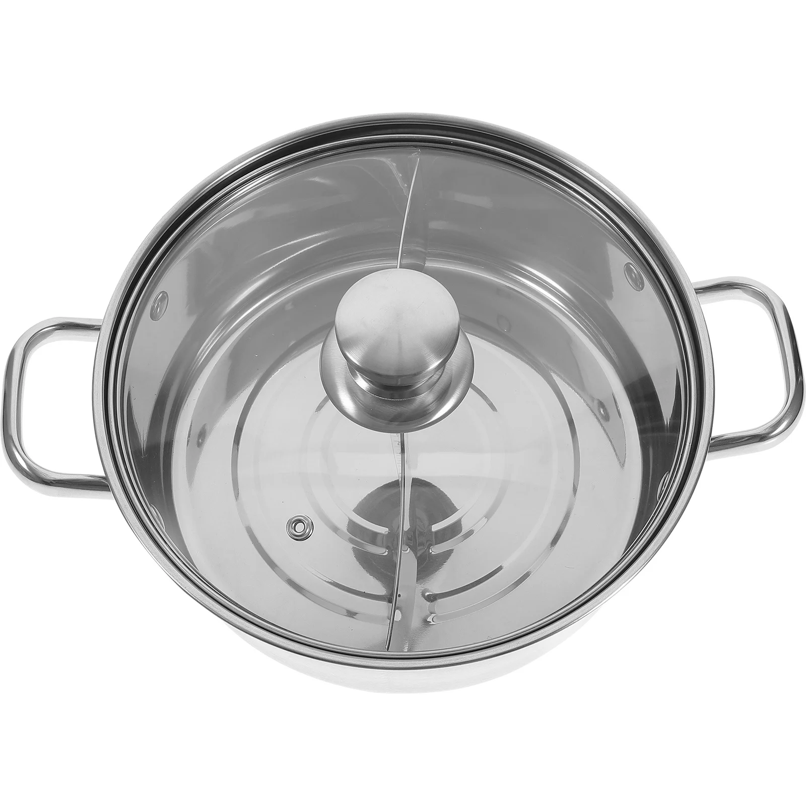 

Stainless Steel Hot Pot Multi-Functional Non-Stick Dual Sided Soup Cooking Pot Easy Clean Heat Retention Even
