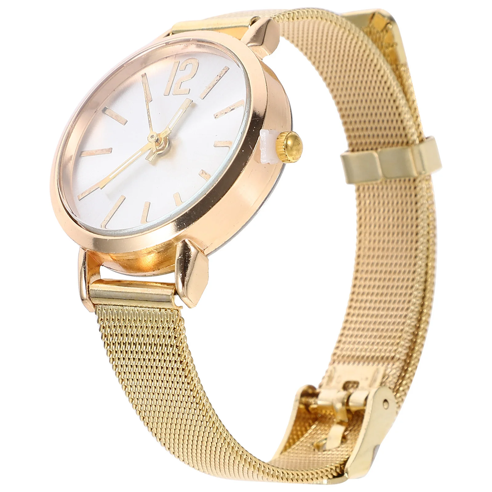 

Elegant Women Quartz Watch Silver White Mesh Strap Stylish Minimalist Bracelet Watch for Wedding Office Party Daily Use