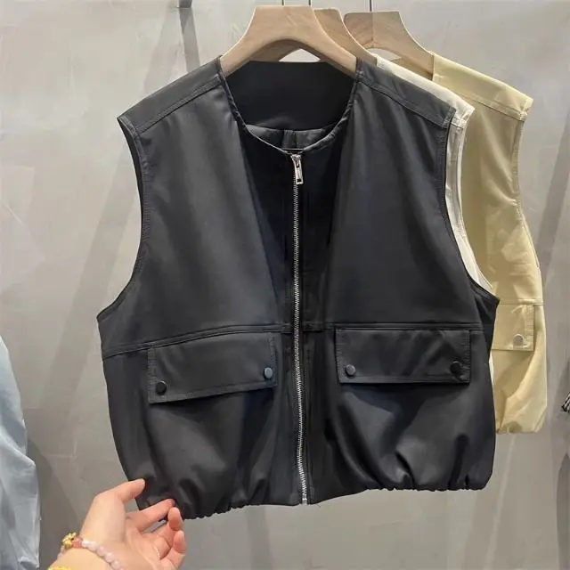 

Vests Waistcoats Thin Womens Ladies Summer Open-Knit Minimalism Airy Cropped Ulzzang Lovely Chic Girlish Feminine Sweet Modern