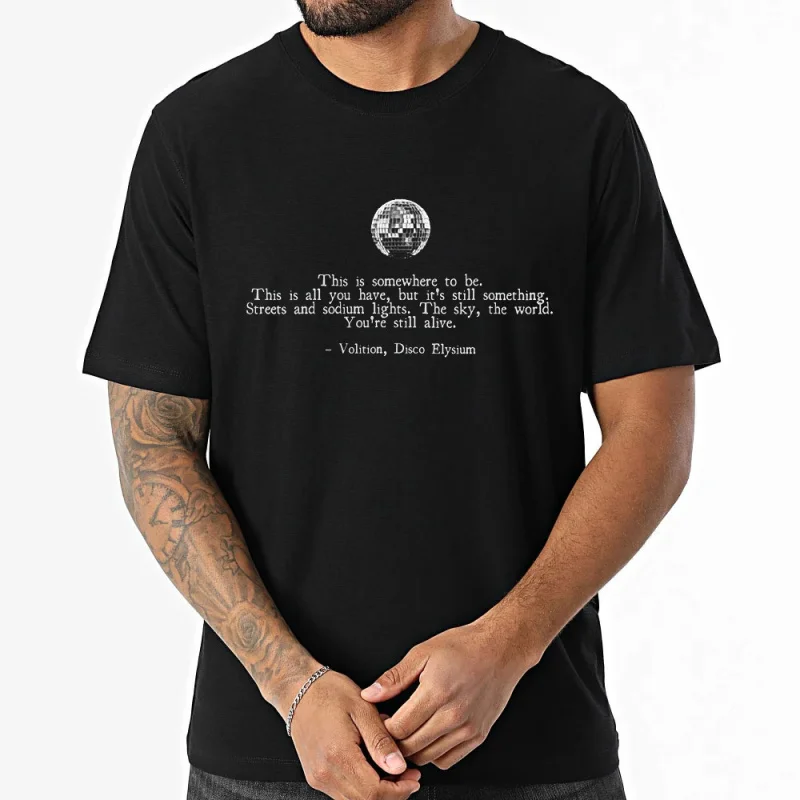 

Existential Hope Aesthetic Retro Gift T shirt for RPG Gamers All size Tops Disco Elysium Graphic print Clothes 100% cotton Tee