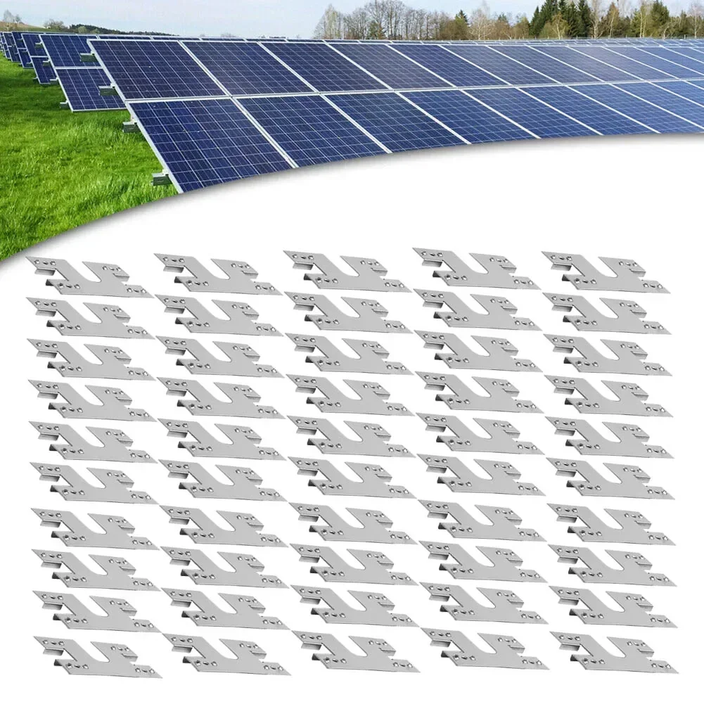 50pcs PV Grounding Conductive Sheet Gasket Solar Panel Cable Clamp PV Grounding Sheet For Roof Ground Solar Panels Accessories H