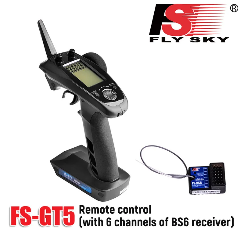 Радиопередатчик FlySky FS-GT5 2.4G 6CH AFHDS с приемником FS-BS6 для радиоуправляемых машин, краулеров, лодок, моделей автомобилей и запчастей