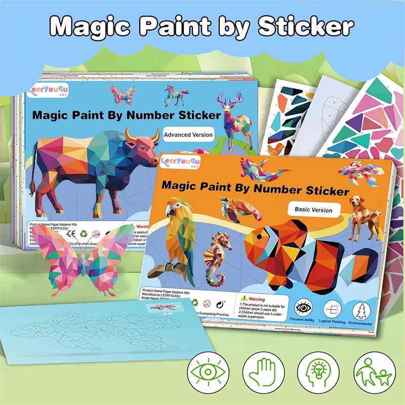 3D Geometric Collage Educational Toy Kids Cartoon Stickers Beginner Craft Kit