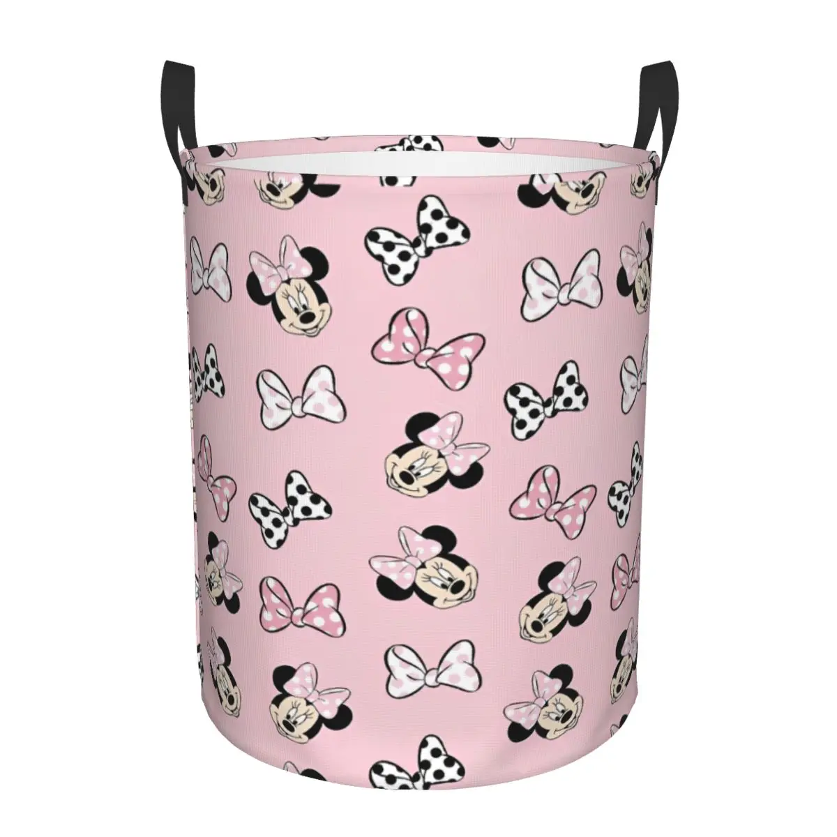 Pink Minnie And Bow Knot Kids Toys Storage Basket for PlayRoom Decor Gift Laundry Hamper Baskets