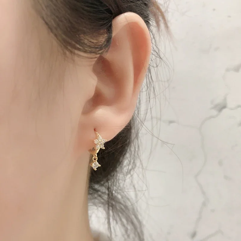 925 Sterling Silver Ear Needle Plant Leaf Coconuts Pendant Hoop Earrings for Women INS Style Minimalist Earrings Fashion Jewelry