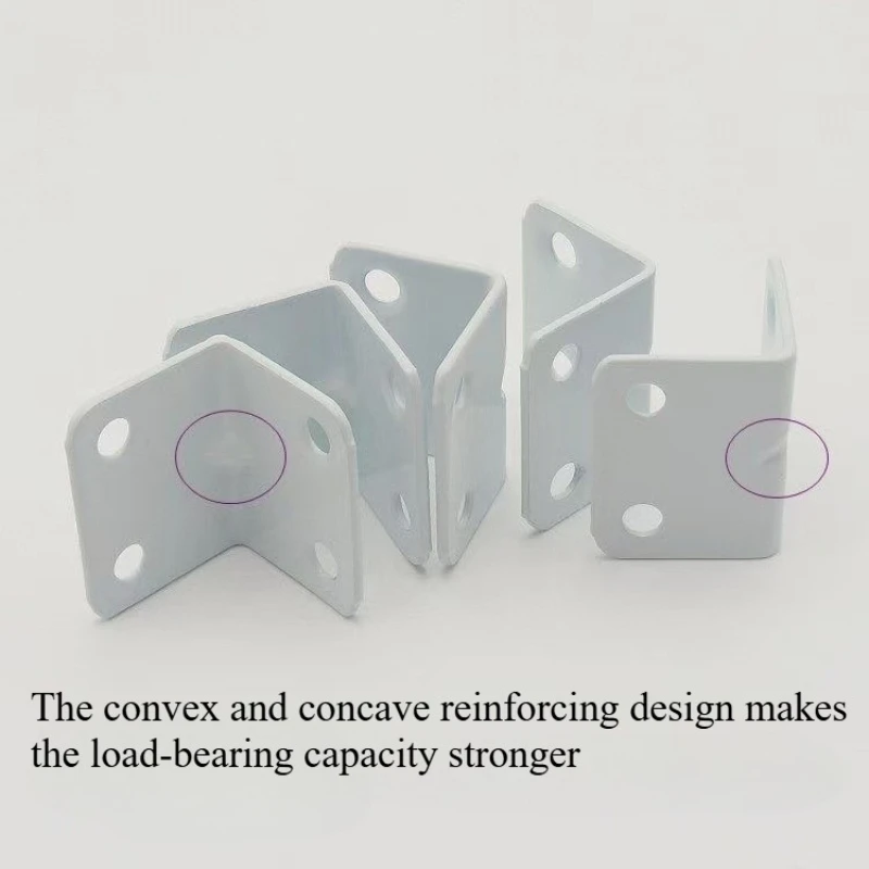 10Pcs White Iron Angle Code 90 Degree Right Angle Corner Brackets Hardware Furniture Connectors