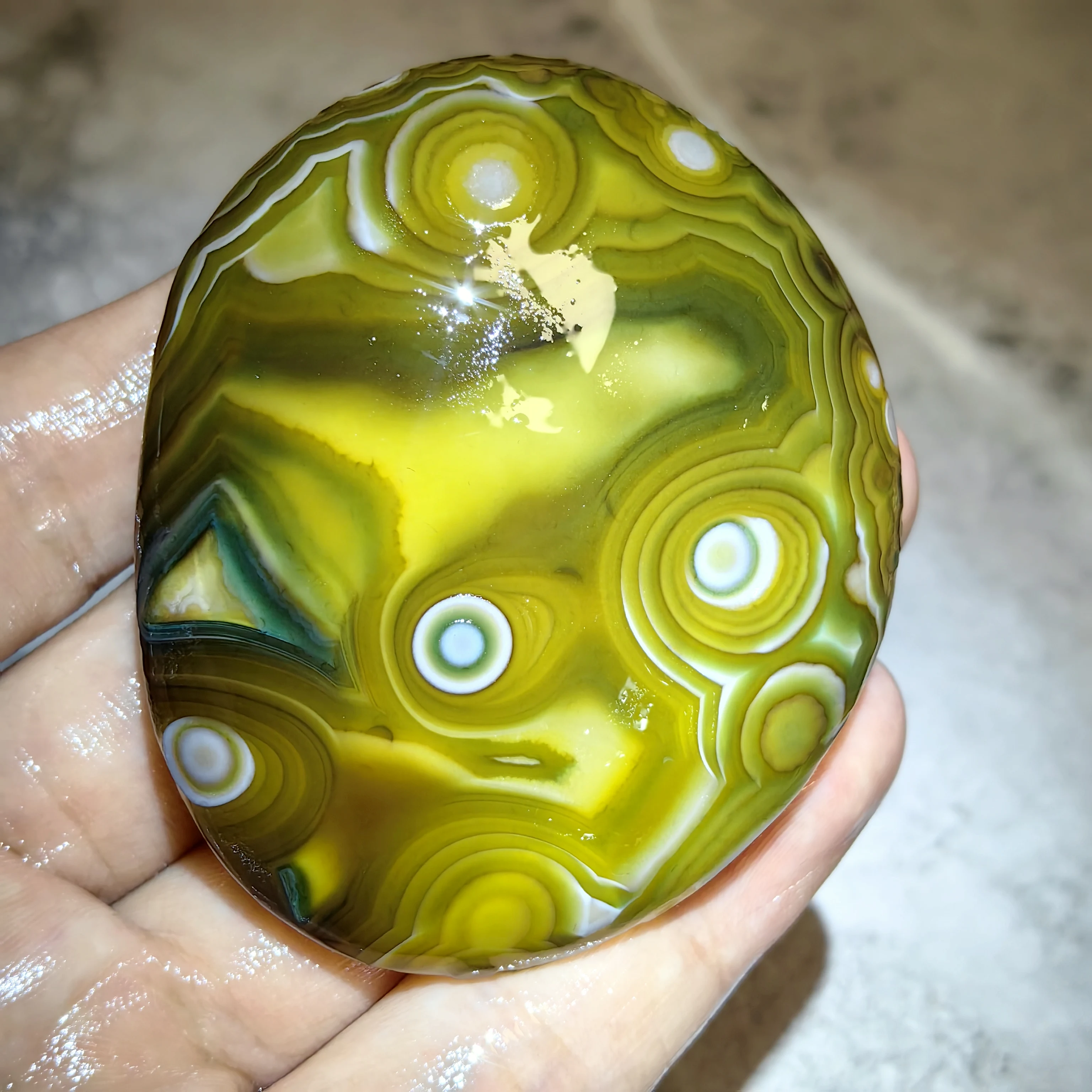 Pure Natural Divine Eye Agate Alxa Gobi Eye Rock Mineral Specimen Energy Crystal Chakra Aura Healing Stone Home Decoration