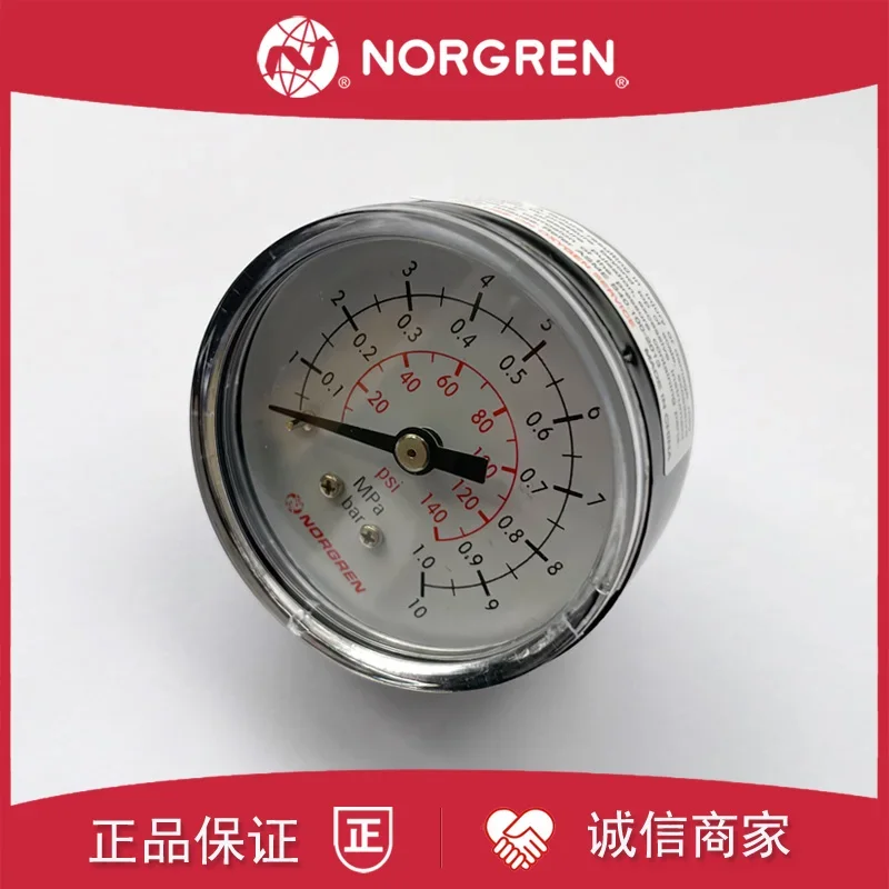 NORGREN pressure gauge 0-10bar/1.0MPA/1.1MPA/160PSI/140PSI Norgren 40/50mm