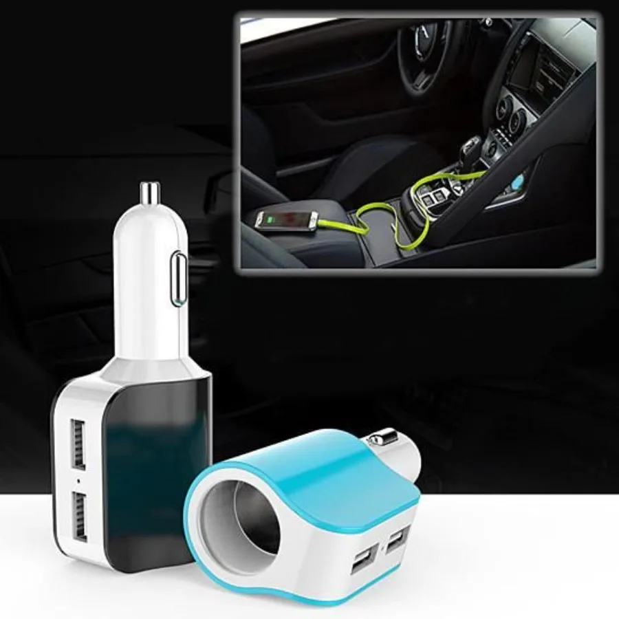 

Автомобильное зарядное устройство с двумя USB-портами с доступом к портаму прикуривателя