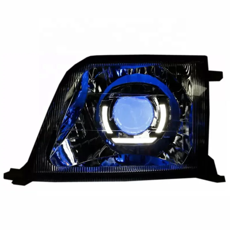 For TOYOTA Prado 3400 FJ90 LC90 Customized Full Head Lamp Angel Eyes Devil 20 06-2010 Front Light Black Housing/ Chrome Housing