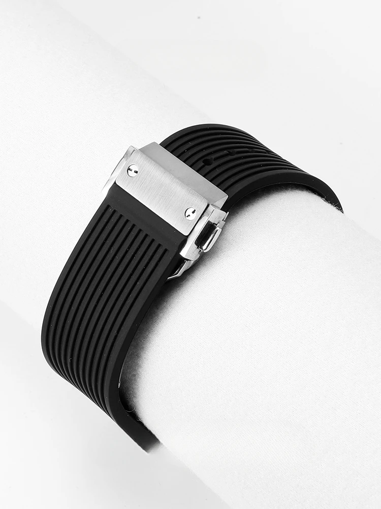 High-end Silicone Watchbands for Hublot Yubo Big Bang Classic Fusion Series Concave Convex Interface Sweatproof Strap 26x19mm