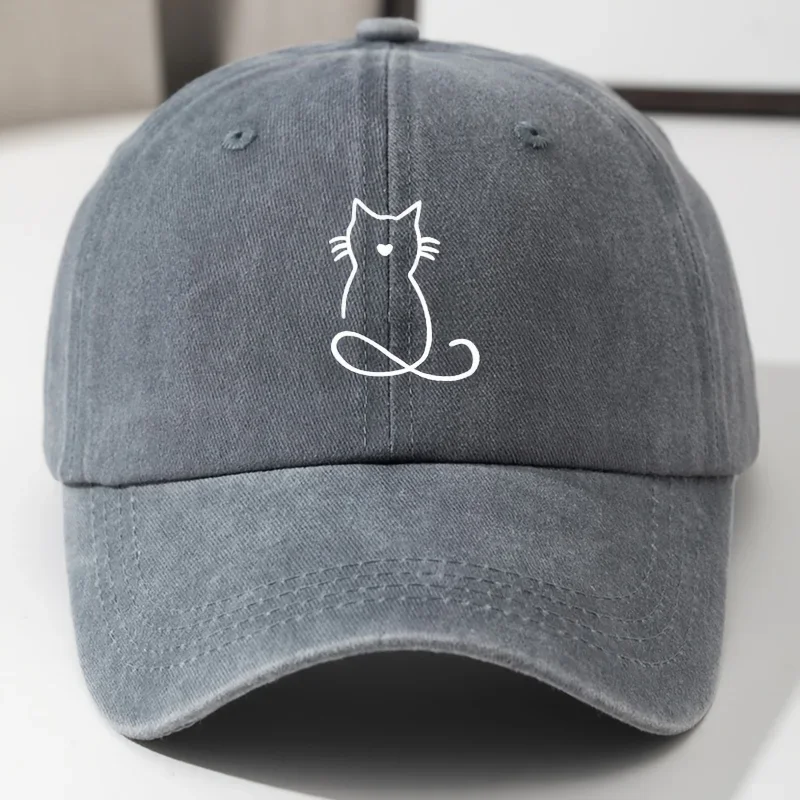 Fashion Trend Cat printed baseball cap suitable for outdoor travel, fishing, leisure running, lightweight Best Seller Unisex