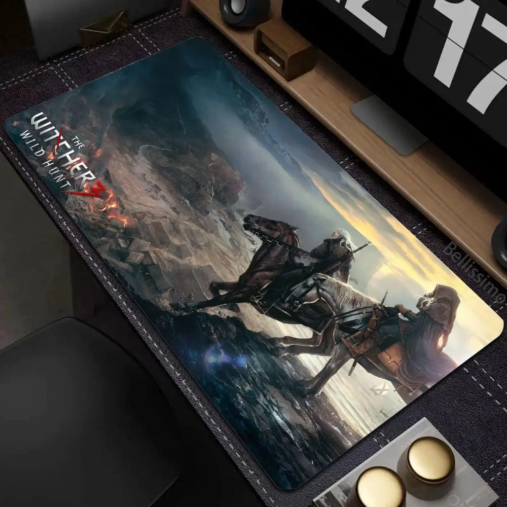 T-The W-Witchers 3 Mouse Pad desk accessories office 900x400mm Mouse Pad Anime Carpet Desk Mat PC Gamer Cabinet