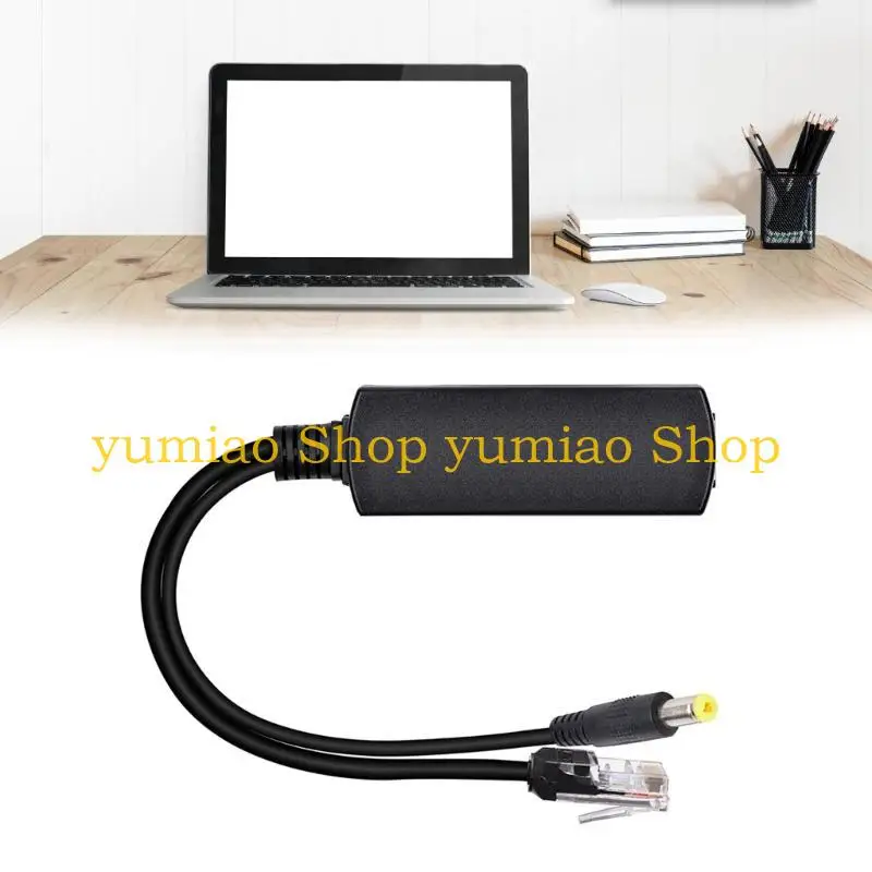 587B DC5.5x2.1mm Waterproof PoE Splitter Adapter IEEE802.3at Compliant 10/100Mbps for Camera Phone