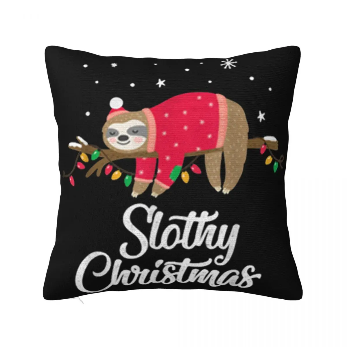 Top Slothy Christmas Cute Sloth Christmas Gift Slogan Womens High Quanlity Punk Beautiful Man Pillow Case