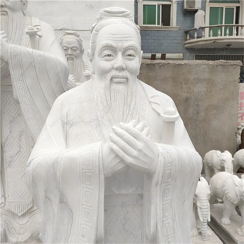 

Stone carving, Confucius sculpture, historical celebrity bust, Confucian Confucius, white marble, ancient statue, campus figure