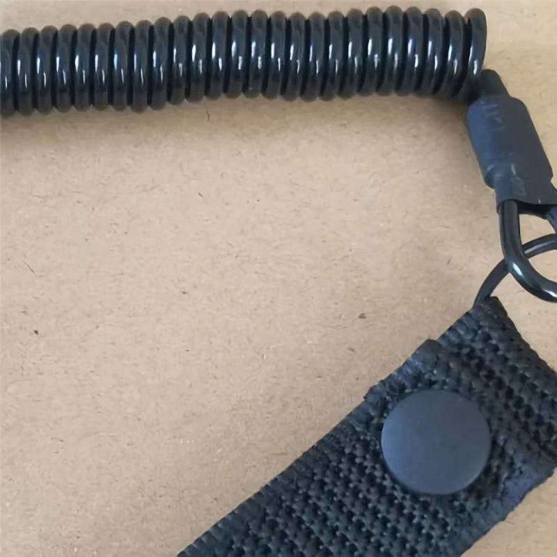 DIZETION Taktische Anti-verloren Elastische Lanyard Anti-diebstahl Anti-cut Frühling Sitz Gürtel Pistole Seil Schlüssel Ring taschenlampe Zubehör – Detail 9