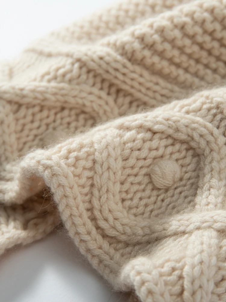 TLOML Autumn Winter Women's Cashmere Hat 100% Cashmere Cable Knitting Little braid Hats Warm Pullover Caps Casual Cashmere Hats