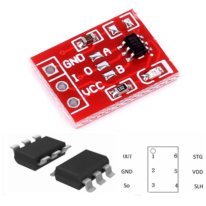 ABZZ-300Pcs TTP223 Touch Key Switch Module Touching Button Capacitor Type Single Channel Self Locking Touch Switch Sensor