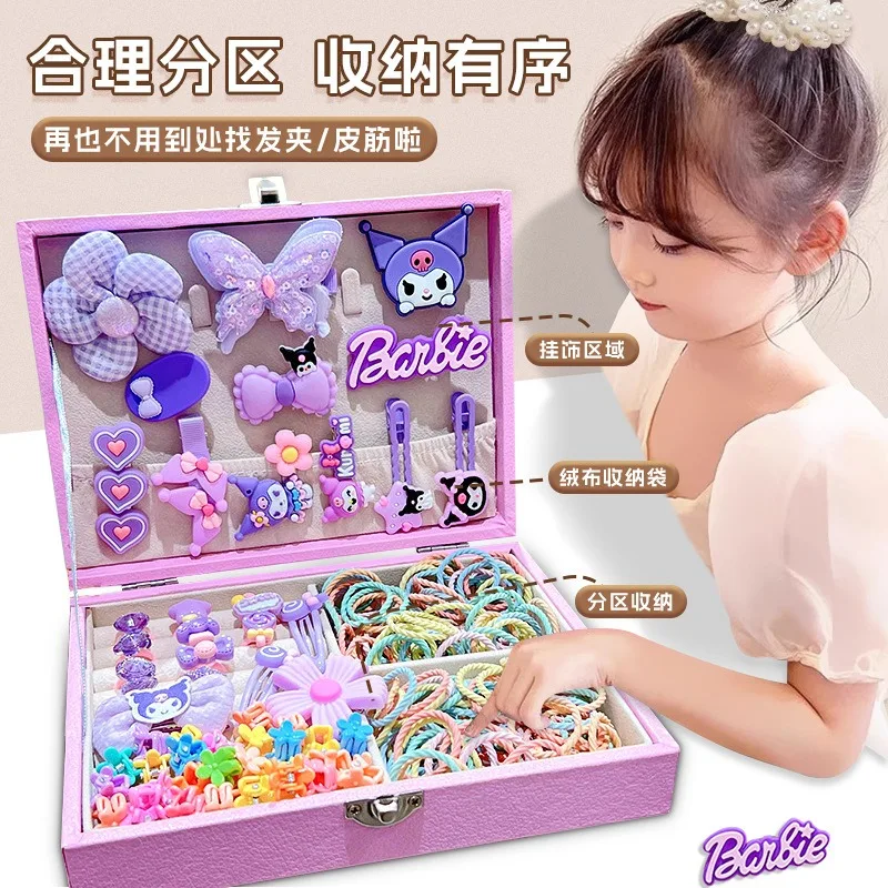 2025 japonais Sanrio nouveau dessin animé cannelle pince à cheveux bijoux boîte-cadeau Kawaii Kuromi mélodie cadeau de Festival pour enfants
