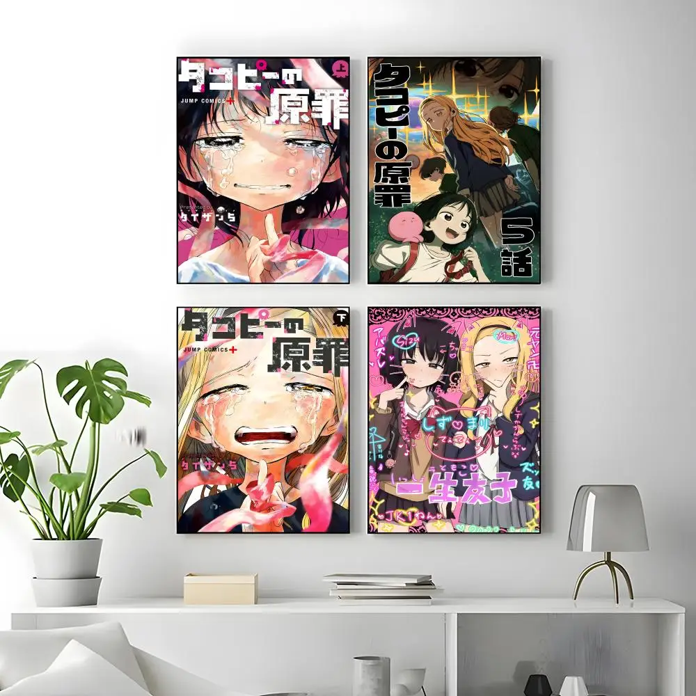 Manga Takopi Original Sin Poster Self-adhesive Art Waterproof Paper Sticker Coffee House Bar Room Wall Decor