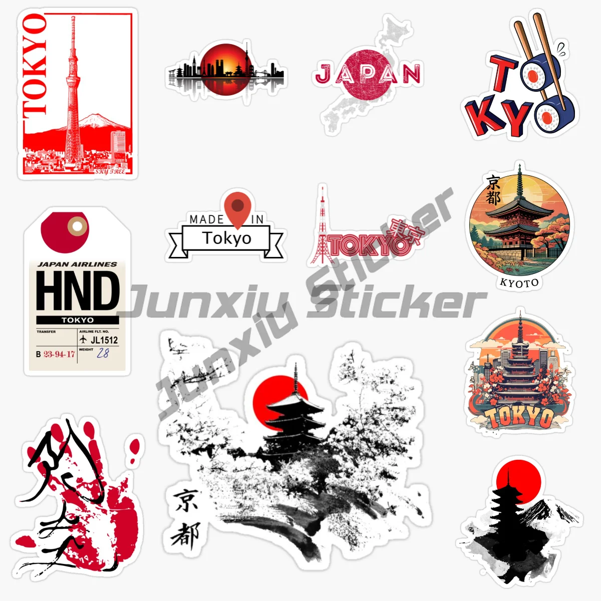 

JAPAN TOKYO Flag Car Sticker Bumper Water Proof Bumper Camper Yacht Occlusion Scratch Exterior Decor Vinyl PVC Self-adhesive