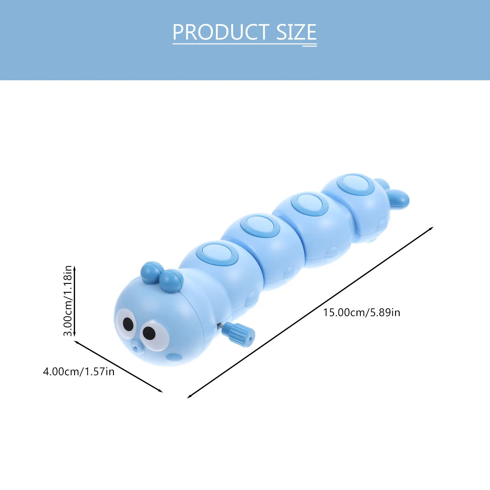 2Pcs Decorative Wind-Up Caterpillar Crawling Cognitive Animal Moving Clockwork Crawlers Funny Creative Outdoor Indoor Kids