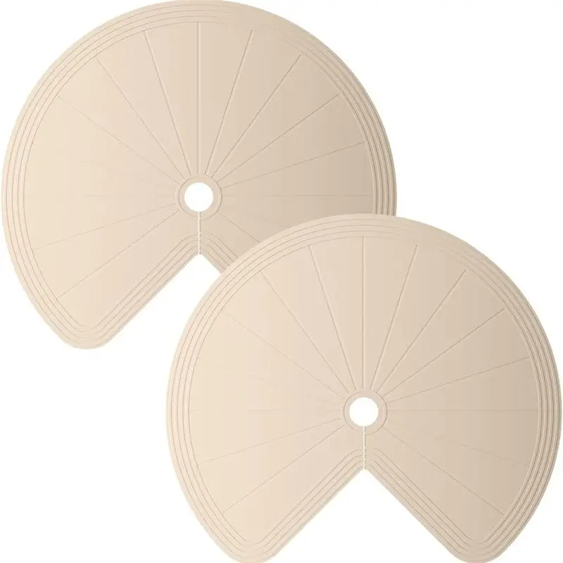 

A95G Dual Tier Pie-Cut Lazy-Susan Shelf Liner - Waterproof, Non-Slip Thermal Protection Mat 2 PCS