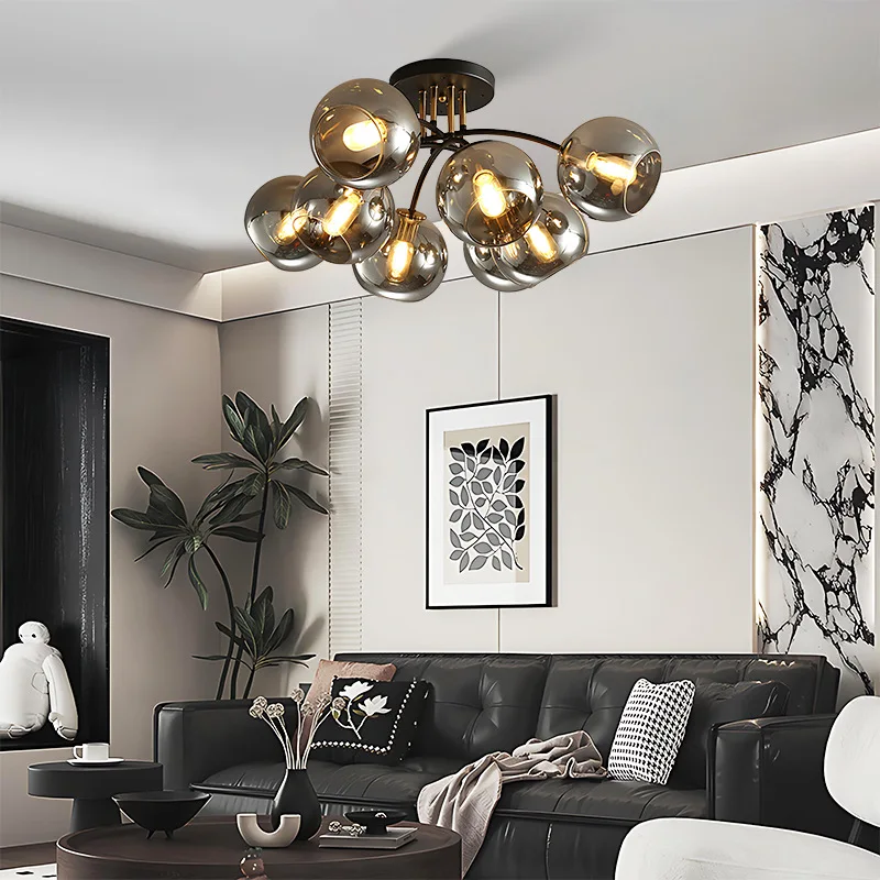 

SANDYHA скандинавский минималистичный подвесной светильник, креативный стеклянный абажур, светодиодная люстра, украшение для гостиной, светильники для спальни