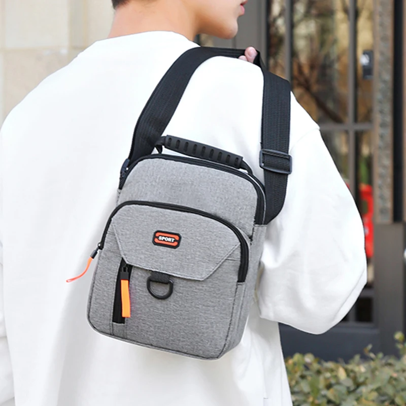 حقيبة كروس رجالية بدون نقش، حقيبة كتف واحدة مناسبة لرحلات العمل. نسيج جيد وجودة ممتازة #4