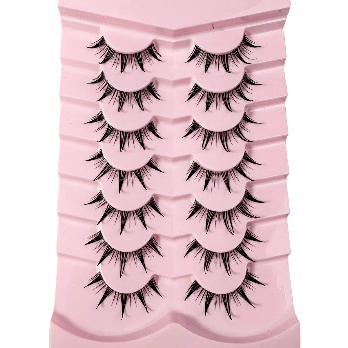 5/7/14 Paar Manga-Wimpern mit durchsichtigem Band, japanische Anime-Cosplay-Wimpern, stachelige Wet-Look-Wimpern, asiatische falsche Wimpern-Cluster – Detail 3