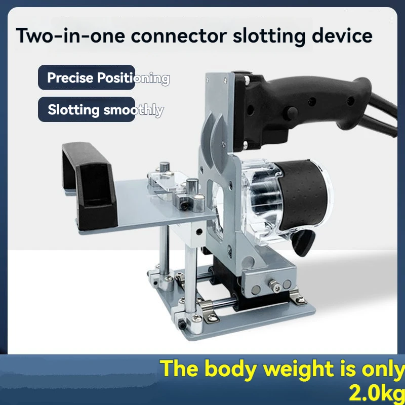 Portable 2-in-1 Invisible Connector Groover Handheld Grooving Jig for Professional Woodworking Milling & Slot Jobs