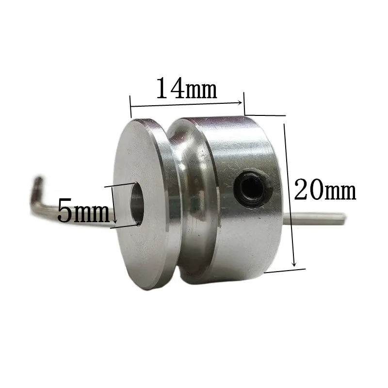 Aluminum alloy single groove pulley 20/30/40mm Small motor pulley drive wheel R2 Groove width 4mm