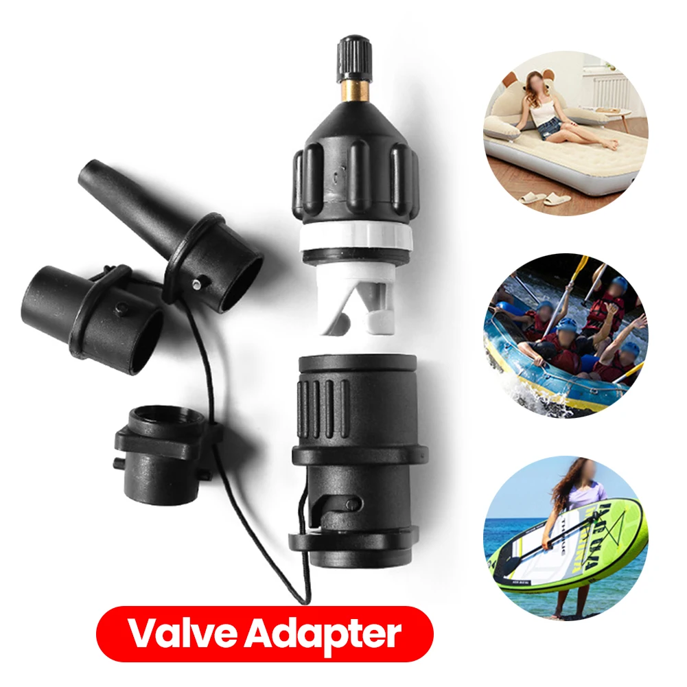 محول صمام الهواء للوحة SUP نفخ التجديف مركب مطاطية مجداف الزورق كاياك صمام الهواء مضخة ضاغط محول مع فوهة